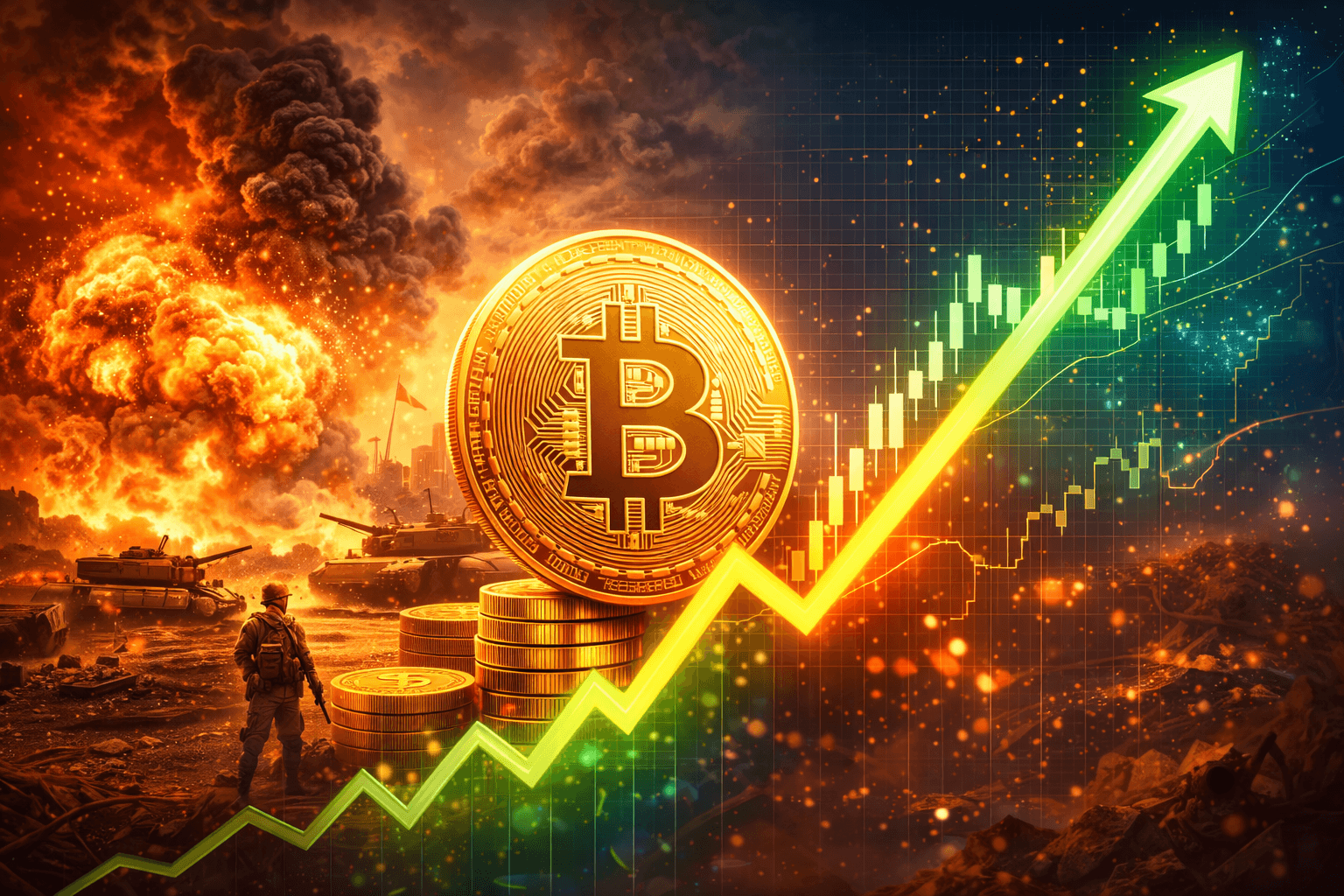 Bitcoin price surge above 73000 with rising crypto market chart